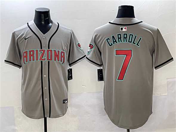Men%27s Arizona Diamondbacks #7 Corbin Carroll Gray Limited Stitched Jersey